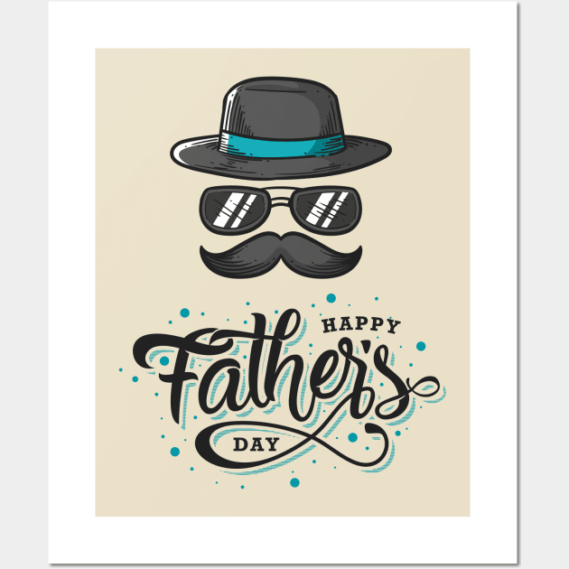 Happy Fathers Day T-Shirt Wall Art by Design Storey